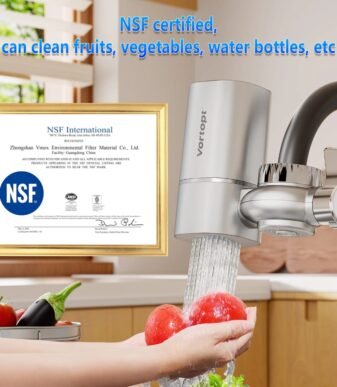 Vortopt NSF Certified Faucet Water Filter with Stainless Steel Housing